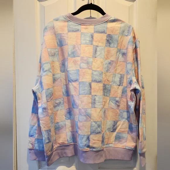 Pastel Checkered Sweatshirt NWT - Picture 2 of 6